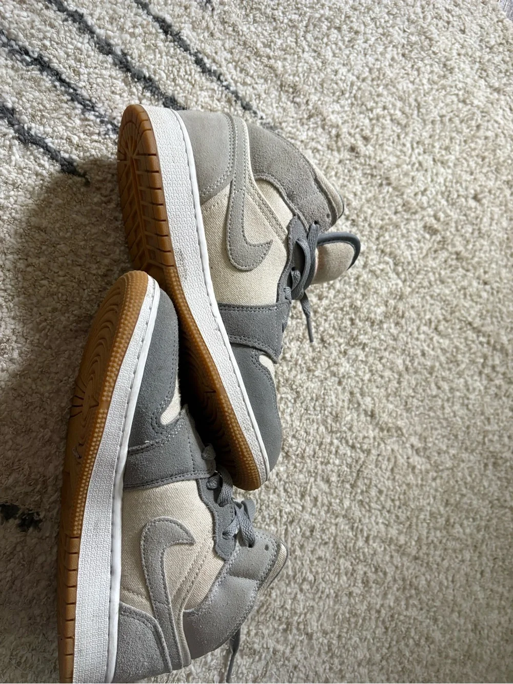 Jordan Kids Sneakers Gray Cream with Gum Sole